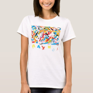 T-shirt divertida com letras aleatórias MAYMBA
