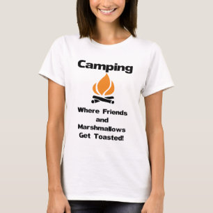 T-shirt Dizer de acampamento engraçado com Marshmallows e