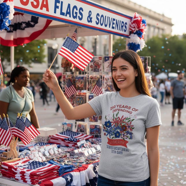 T-Shirt do 250º Aniversário da Liberdade (Liberty Floral 250th Anniversary T-Shirt)