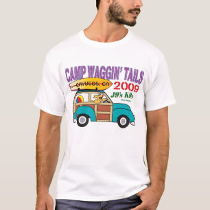 t-shirt do acampamento do Solteiro-side
