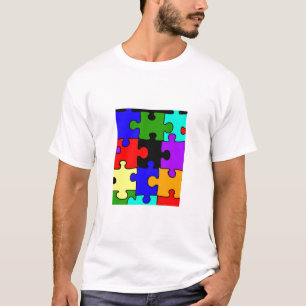t-shirt do adulto da parte do quebra-cabeça de