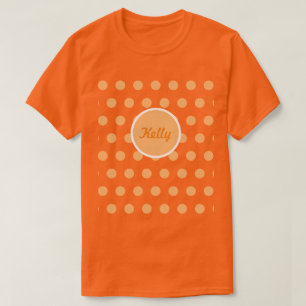 T-Shirt do Adulto Personalizado em Bolinhas (Laran