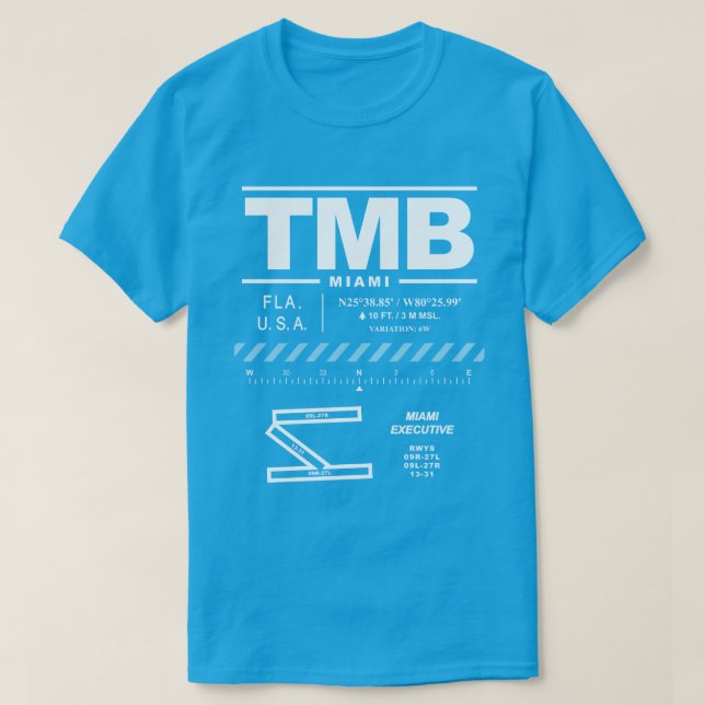 T-Shirt do Aeroporto Executivo de Miami (Frente do Design)