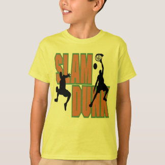 T-shirt do afundanço do basquetebol dos miúdos