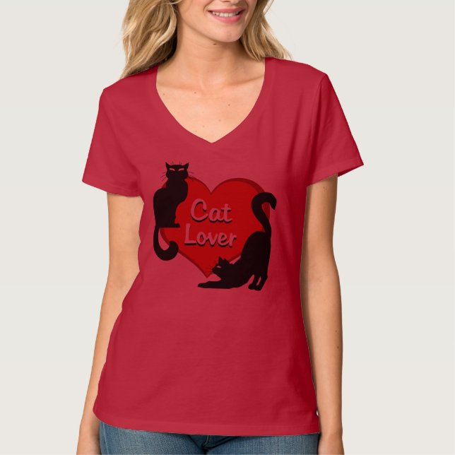 T-shirt do amante do gato das mulheres mais a (Frente)
