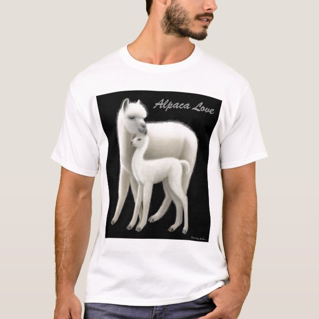 T-shirt do amor da alpaca (Frente)