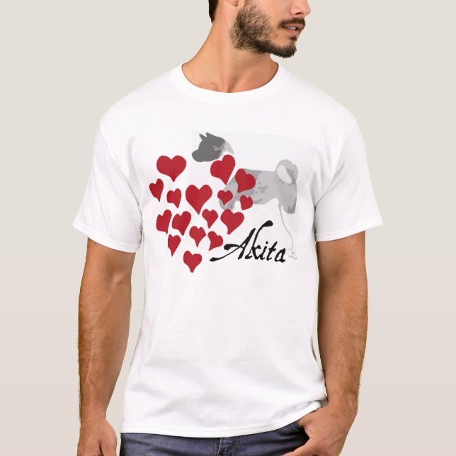 T-shirt do amor de Akita (Frente)