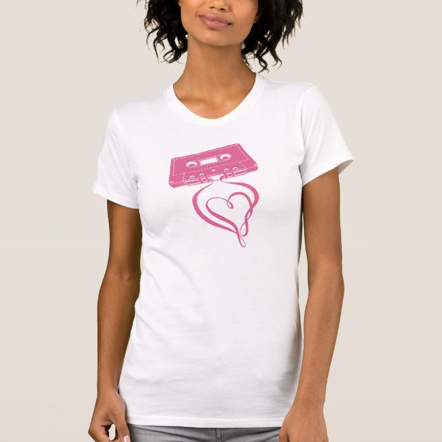 T-shirt do amor de Mixtape da velha escola (Frente)