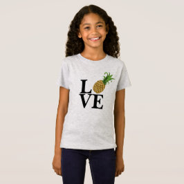 T-shirt do amor do abacaxi da menina