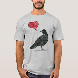 T-shirt do amor do corvo