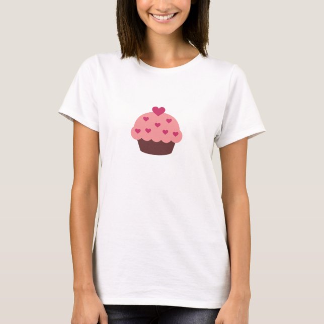 T-shirt do amor do cupcake (Frente)