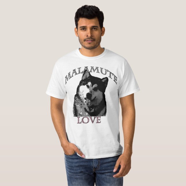 T-shirt do amor do Malamute (Frente Completa)