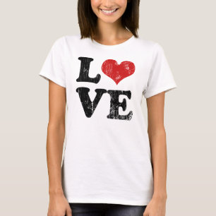 T-shirt do amor do vintage