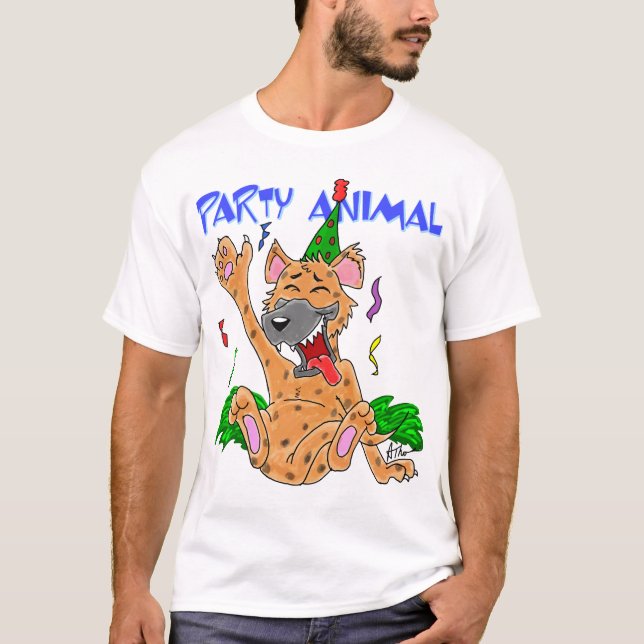 T-shirt do animal de partido da hiena (Frente)