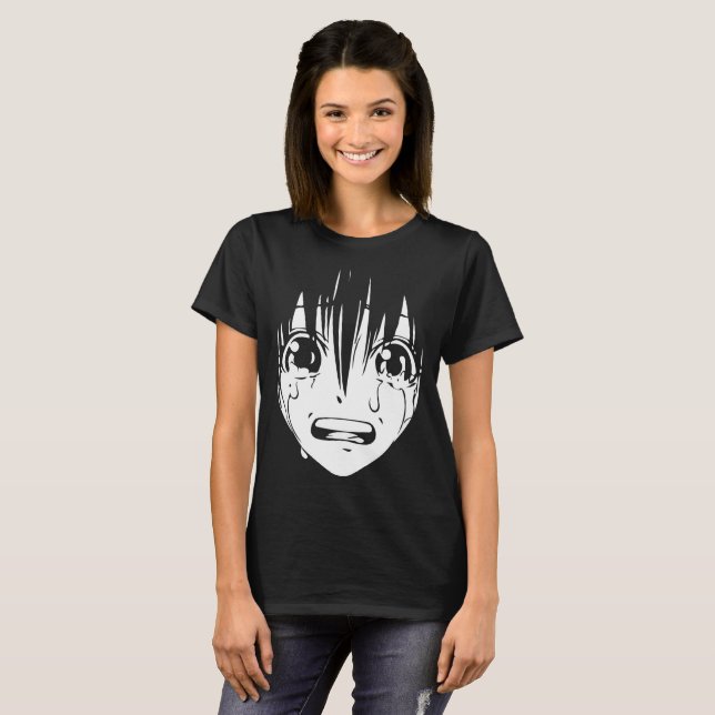 T-shirt do Anime: Menina de grito (preto & branco) (Frente Completa)