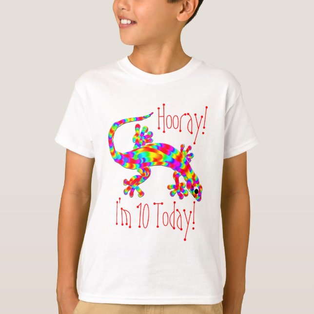 T-shirt do aniversário da salamandra do arco-íris (Frente)