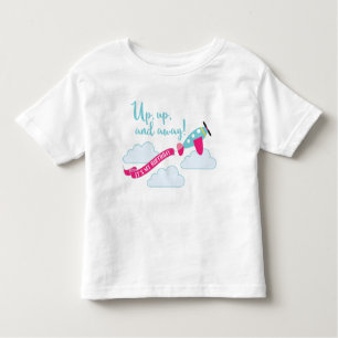 T-shirt do aniversário do avião para meninas
