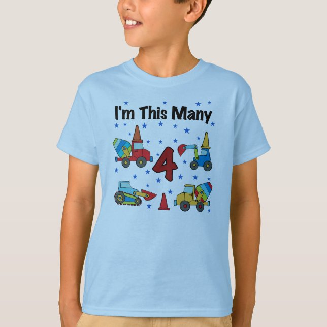 T-shirt do aniversário dos veículos da construção (Frente)