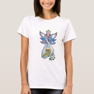 T-shirt do anjo da fita do cancro cerebral