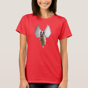 T-shirt do anjo do german shepherd das mulheres