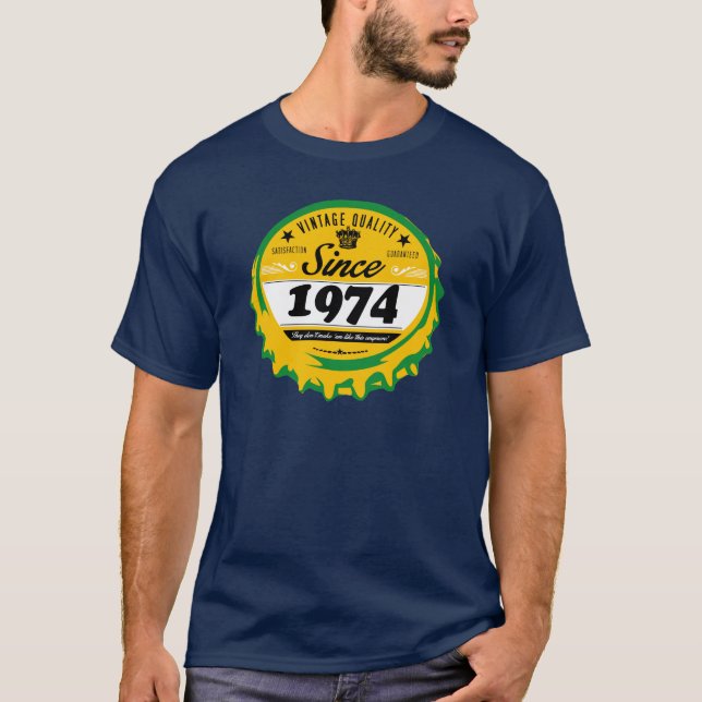 T-shirt do ano do nascimento - 1974 (Frente)