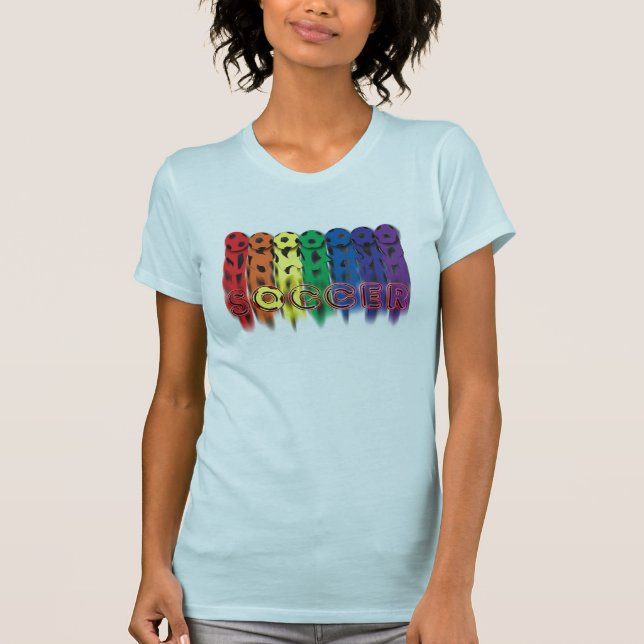 T-shirt do arco-íris do futebol (Frente)
