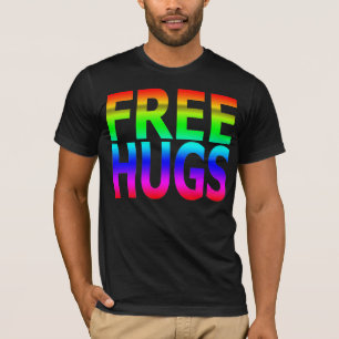 T-shirt do arco-íris dos homens LIVRES dos ABRAÇ
