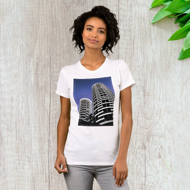 T-Shirt do Arranha-céu da cidade (Criador carregado)