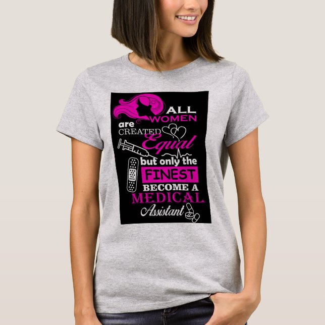 T-shirt do assistente médico das mulheres (Frente)