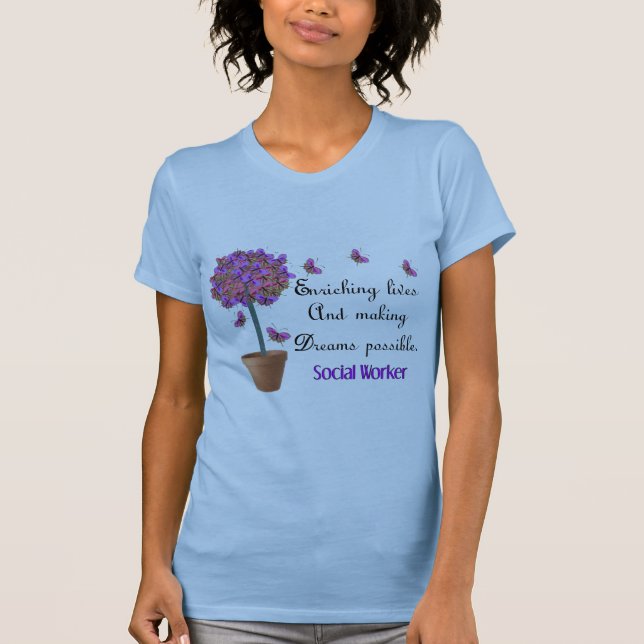 T-shirt do assistente social com citações (Frente)
