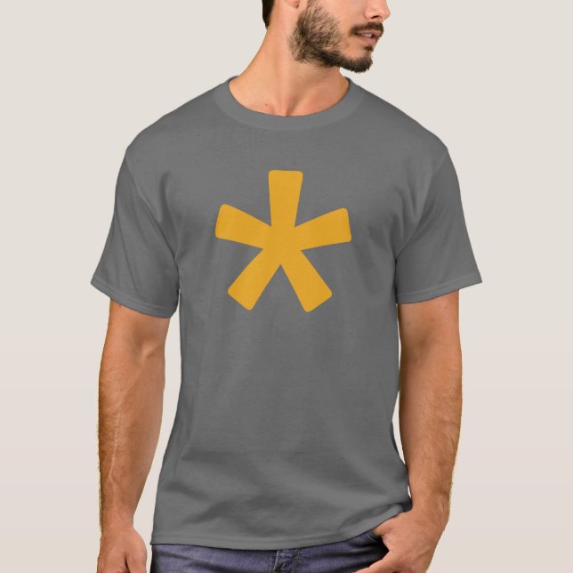 T-shirt do asterisco dos homens (cinza escuro com (Frente)