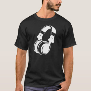 T-shirt do auscultadores do vintage (escuro)