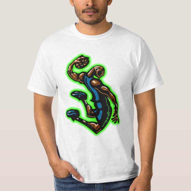 T-shirt do azul da batida do B-Ball (Frente)