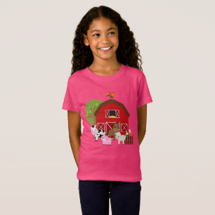 T-shirt do Barnyard da fazenda das meninas