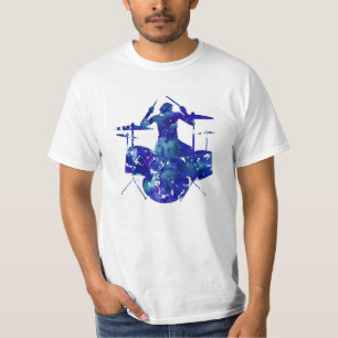 T-shirt do baterista da rocha