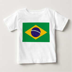 T-shirt do bebê com a bandeira de Brasil
