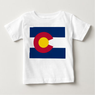 T-shirt do bebê com a bandeira de Colorado, EUA