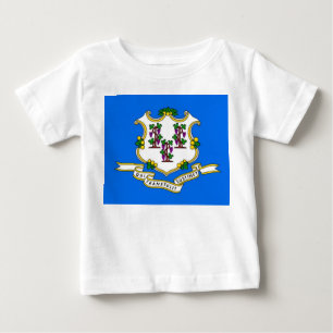 T-shirt do bebê com a bandeira de Connecticut