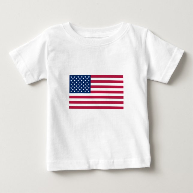 T-shirt do bebê da bandeira americana (Frente)