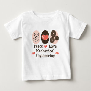 T-shirt do bebê da engenharia mecânica do amor d