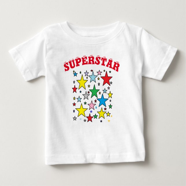 T-shirt do bebê da estrela mundial (Frente)