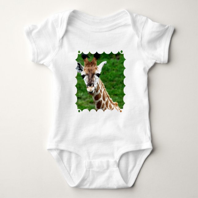 T-shirt do bebê da foto do girafa (Frente)