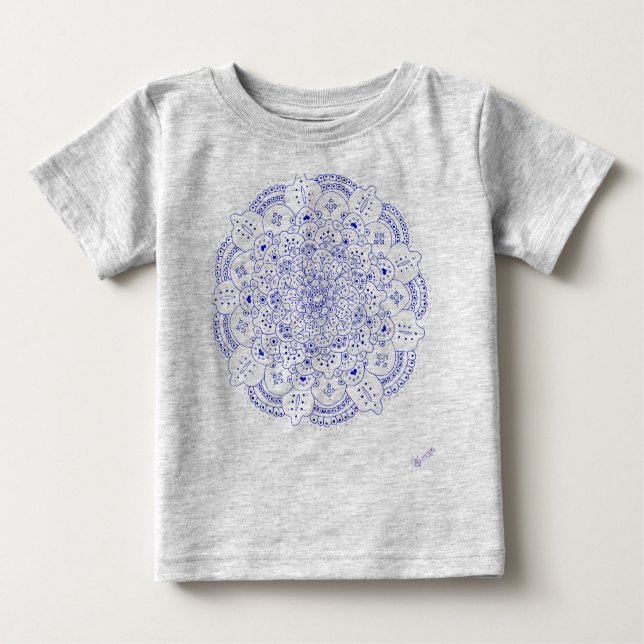 T-shirt do bebê da mandala 5 (Frente)