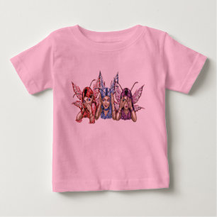 t-shirt do bebê de 3 países das fadas (não fale