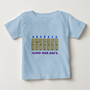 T-shirt do bebê de ABC da guitarra
