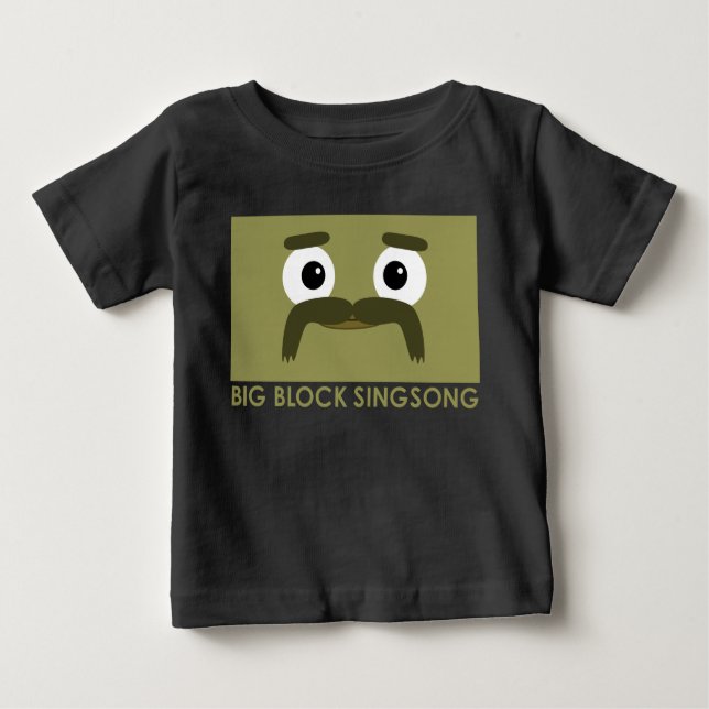T-shirt do bebê de BBSS Moustachios #3 (Frente)