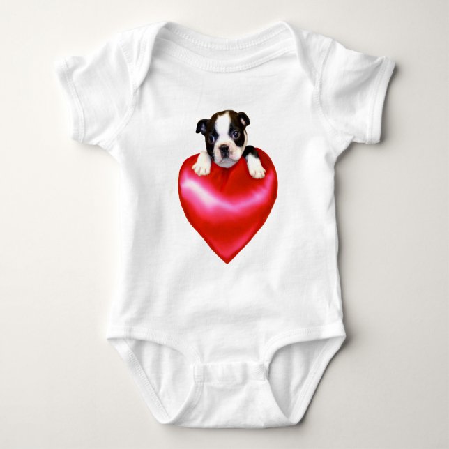 T-shirt do bebê de Boston Terrier do amor (Frente)