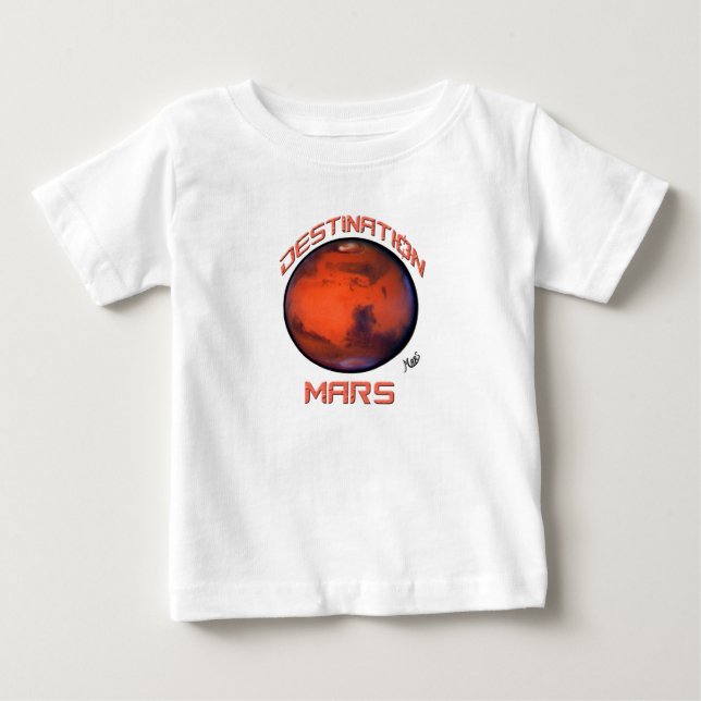 T-shirt do bebê de Marte do destino (Frente)