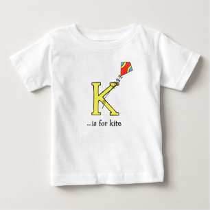 T-shirt do bebê do alfabeto: K é para o papagaio