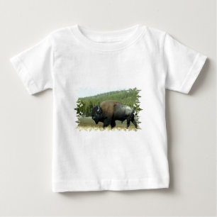 T-shirt do bebê do bisonte